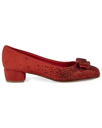 Ferragamo - Vara Suede Pumps - Lyst