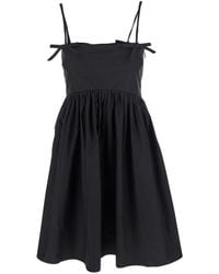 Ganni - Short Dress With Balloon Skirt - Lyst
