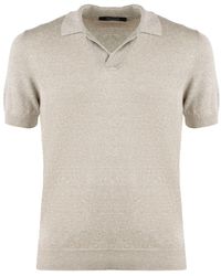 Tagliatore - Linen Cotton Blend Polo Shirt - Lyst