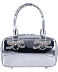 Self-Portrait - Metallic Leather Mini Tote Bag - Lyst