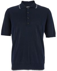 Eleventy - Sweater With Classic Collar And Fringed Hem - Lyst