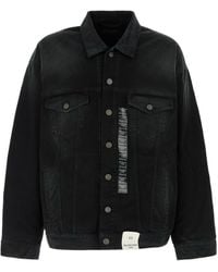 Balenciaga - Denim Jacket With Size Stickers - Lyst