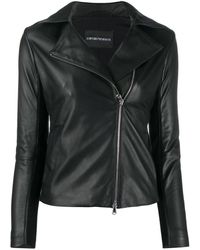 Emporio Armani - Leather Jacket - Lyst