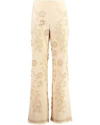 Alberta Ferretti - Cotton Trousers - Lyst