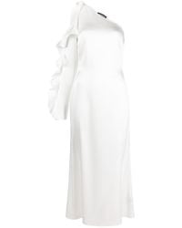 David Koma - Ruffle Detail One Shoulder Midi Dress - Lyst