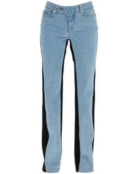 Mugler - Bicolor Straight Leg Jeans With Two - Lyst