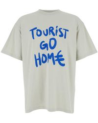 M44 LABEL GROUP - 'Tourist' T-Shirt With Print On The Front And Maxi Print On The Back - Lyst