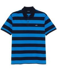 Paul & Shark - Striped Cotton Polo Shirt - Lyst