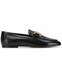 Tod's - Loafers In Leather With Chain Detail - Lyst