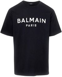 Balmain - Swim T-Shirt With Logo - Lyst