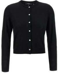 Theory - Wool Cropped Cardigan - Lyst