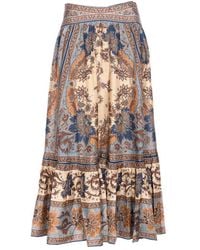 Zimmermann - Ascension Printed Silk Skirt - Lyst