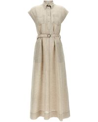 Brunello Cucinelli - Linen Dress - Lyst