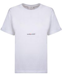 Saint Laurent - Boyfriend T-Shirt With Logo - Lyst