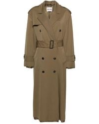 Miu Miu - Raw-Cut Maxi Trench Coat - Lyst