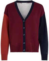 Tommy Hilfiger - Wool Cash Col Block Cardigan - Lyst