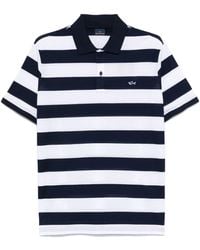 Paul & Shark - Striped Cotton Polo Shirt - Lyst
