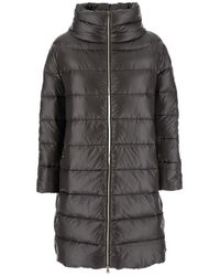 Herno - 'Matilde' Down Jacket With Mock Neck And Two Front Welt Pockets With Button - Lyst