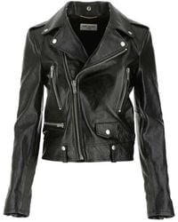 Saint Laurent - Leather Biker Jacket - Lyst