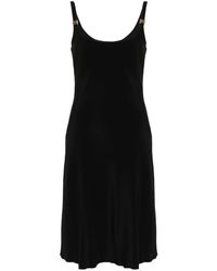 Miu Miu - Cady Logo-Plaque Midi Dress - Lyst