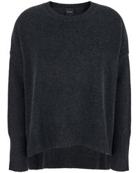 Plain - Dark Oversized Crewneck Sweater - Lyst