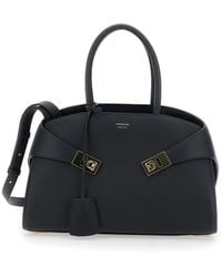 Ferragamo - 'Hug S' Handbag With Logo And Gancini Buckle - Lyst