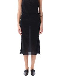 Low Classic - See-Throught Button Loop Midi Skirt - Lyst