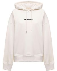 Jil Sander - Cotton Hoodie With Logo Print - Lyst
