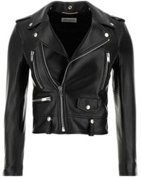 Saint Laurent - Leather Biker Jacket - Lyst