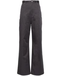 Loewe - High-Waisted Cotton Trousers - Lyst