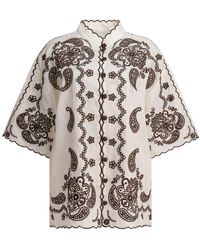 Zimmermann - 'Ascension' Embroidered Linen Shirt - Lyst