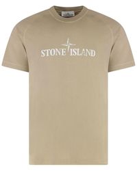Stone Island - Cotton Crew-Neck T-Shirt - Lyst