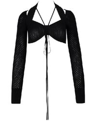ANDREADAMO - Fishnet-Knit Bra With Strappy Details - Lyst