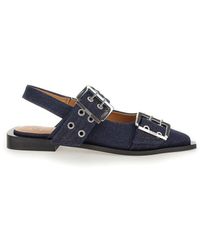 Ganni - Ballet Shoes With Double Buckle - Lyst