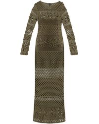 Pinko - Openwork-Knit Long Dress - Lyst