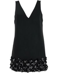 Self-Portrait - Sequin Mini Dress With V-Neck - Lyst