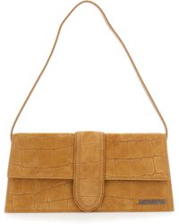 Jacquemus - 'Le Bambino' Shoulder Bag With Logo Lettering On The Front And Embossed Crocodile Effect - Lyst