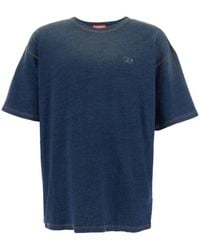 DIESEL - 'T-Boxt' T-Shirt With Oval D Logo Embroidery On The Front And Contrasting Stitching - Lyst