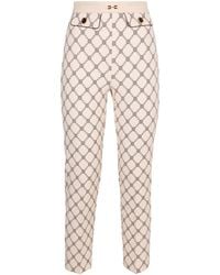 Elisabetta Franchi - Printed Cropped Trousers - Lyst