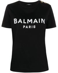 Balmain - Flocked Paris T-shirt - Lyst