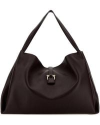 Ferragamo - Salvatore Grape Leather Large Shopping Bag - Lyst