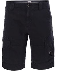 C.P. Company - Stretch Cotton Satin Cargo Shorts - Lyst