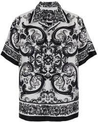 Dolce & Gabbana - 'Hawaii' Silk Twill Shirt With Maiolica Print - Lyst