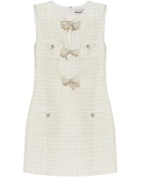 Self-Portrait - Bouclé Short Dress - Lyst