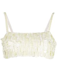 P.A.R.O.S.H. - Sequin-Embellished Crop Top - Lyst