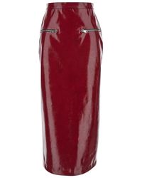 スカート MSGM PATENT LEATHER MIDI SKIRT MSGM High waist midi skirt patent leather | The Fashion Square