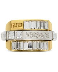 Versace - Ring Metal + Rhinestones Accessories - Lyst