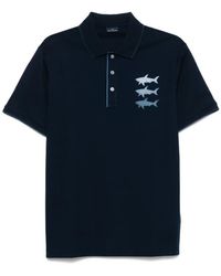 Paul & Shark - Shark Print Cotton Polo Shirt - Lyst
