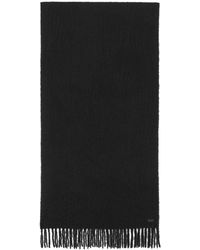 Saint Laurent - Fringes Wool Blend Scarf - Lyst