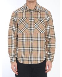 Burberry - Check Overshirt - Lyst
